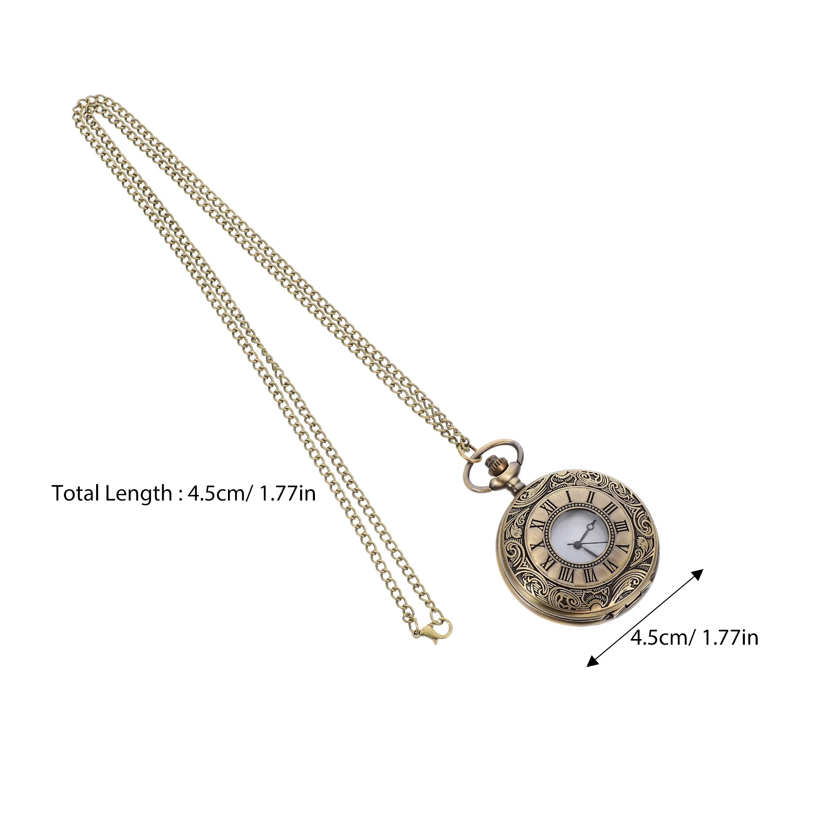 ساعة جيب كلاسيكية معدنية ريترو ساعة مزخرفة للرجال والنساء سلسلة مفاتيح صغيرة محمولة على شكل زهور وردية #6