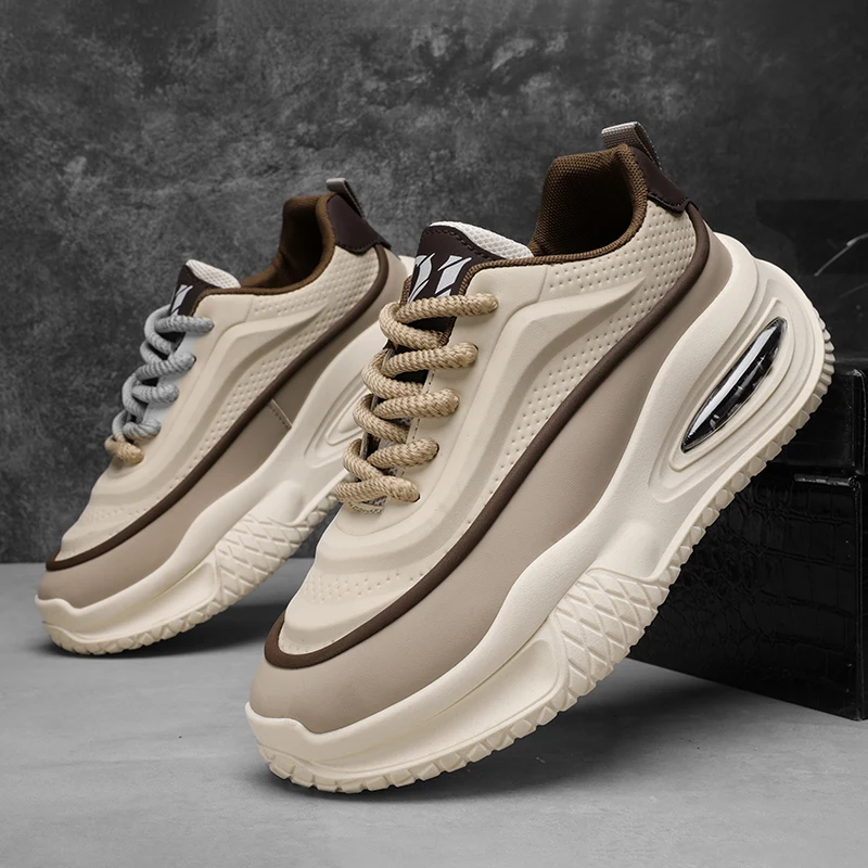 Men's Casual Sports Shoes, Fashionable Thick Soled Skateboarding Shoes, Trendy and Comfortable Men's Shoes Suitable for Outdoor