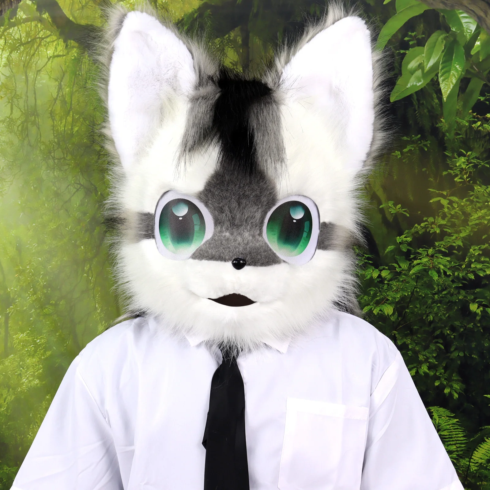 Animal Dog Head Mask Faux Fur Furry Plush Fursuit Headgear Carnival Party Costume Cosplay Accessories