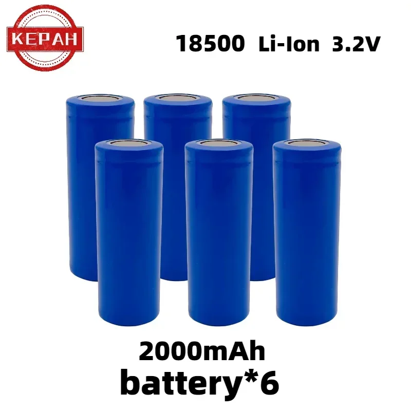 18500 2000mAh li-Ion battery, large capacity, high-power 3.2V rechargeable battery, Suitable for shavers, etc