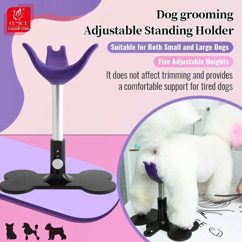 Fenice Dog Grooming Assisted Standing Bracket Adjustable Pet Grooming Articles Small Bench Beautician Auxiliary Fixed Dog Seat