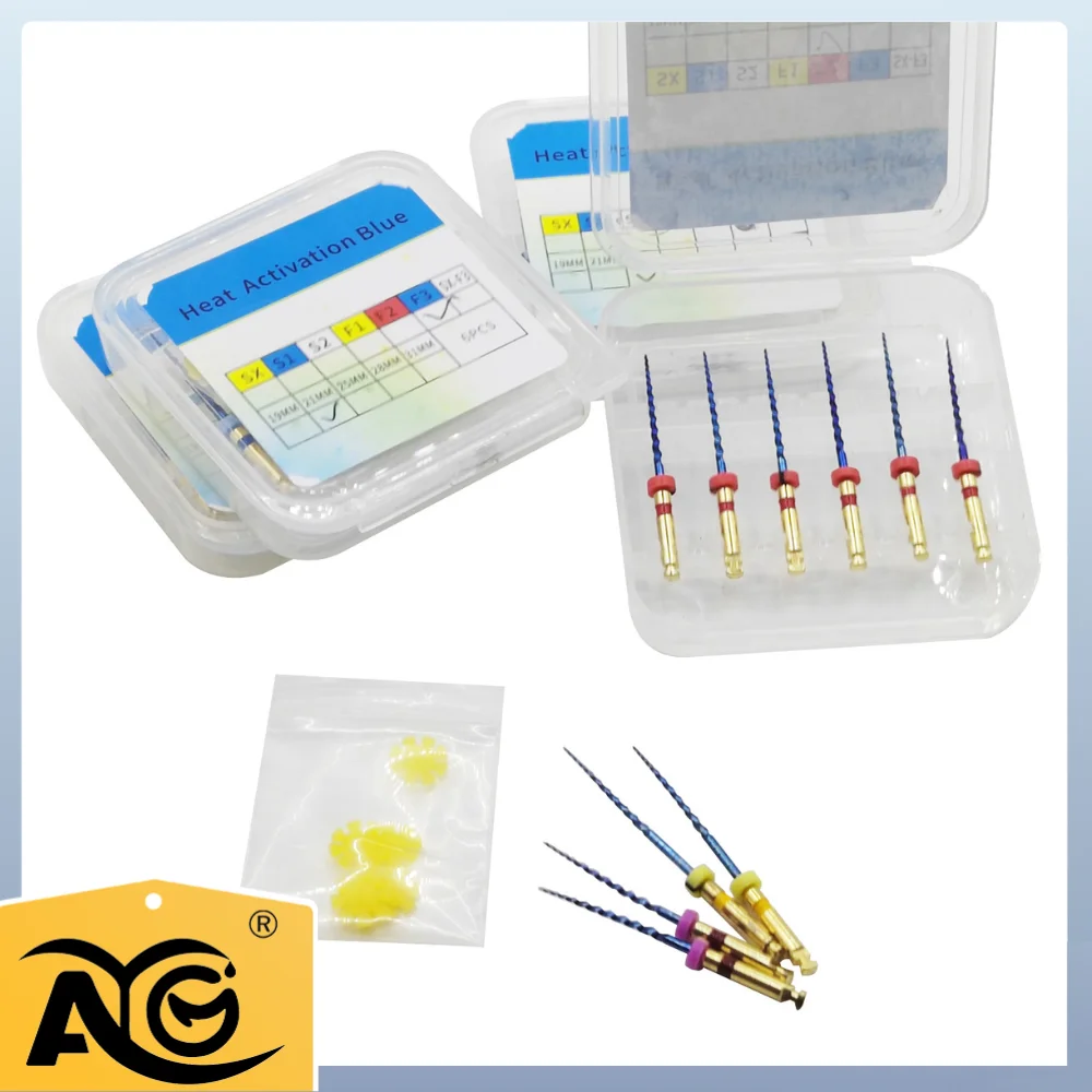 AG Dental File SX-F3 Blue/Gold Root Canal Taper Endodontic File 19/21/25mm Heat Activated Rotary File Flexible Dentist Materials