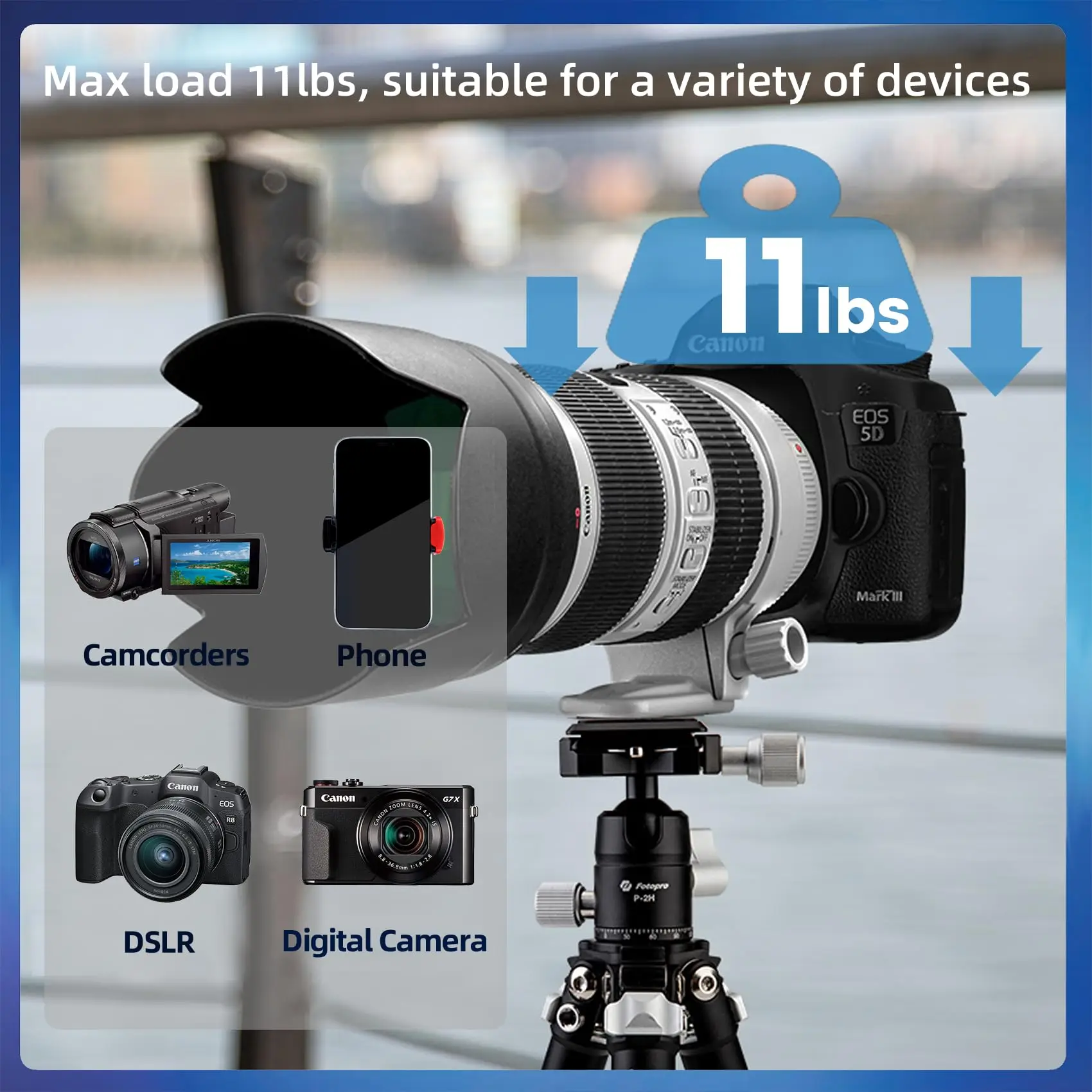 حامل ثلاثي صغير من ألياف الكربون من Fotopro خفيف الوزن ومدمج للسفر مع لوحة QR برأس كروي 360 درجة لكاميرا الفيديو