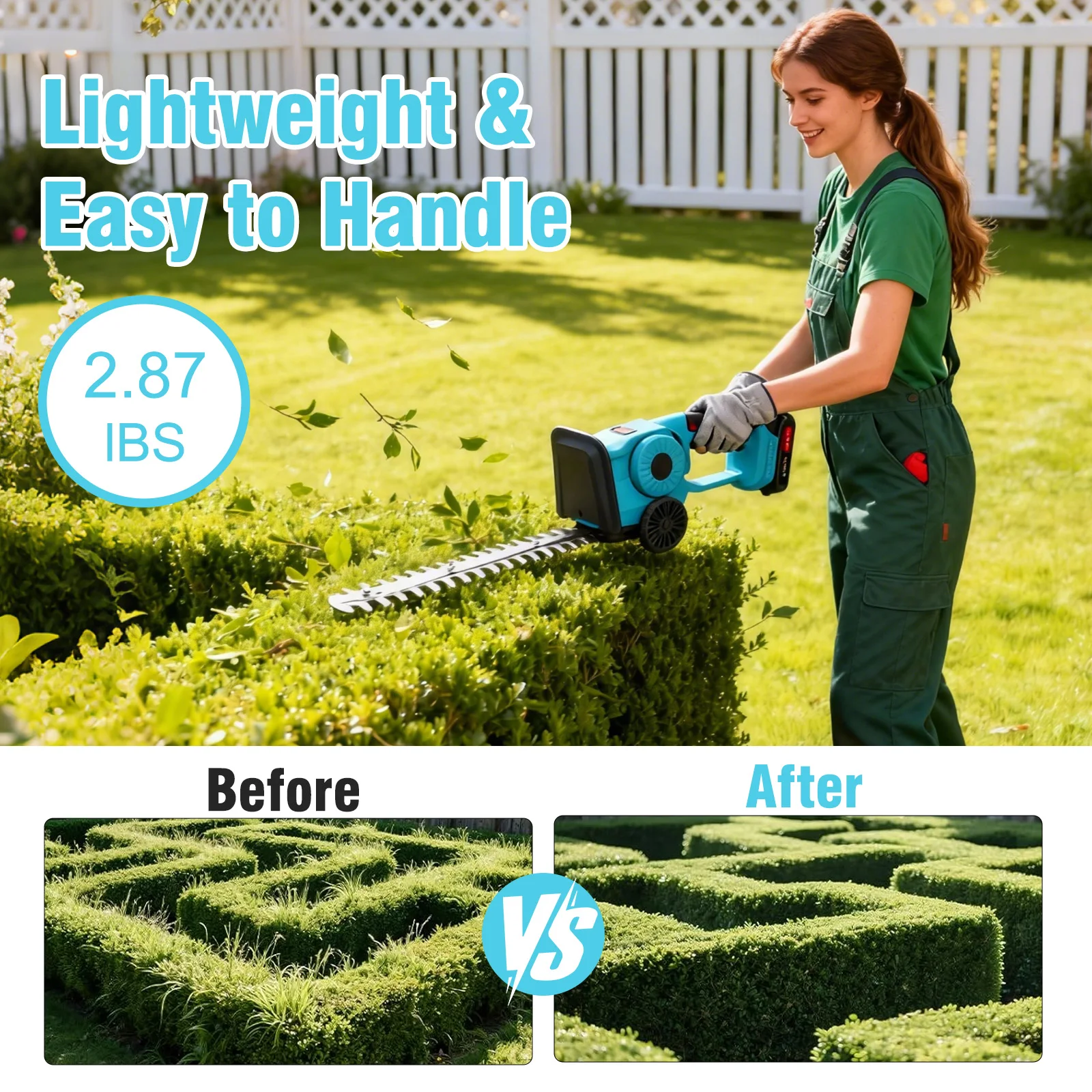 مقص تشذيب الشجيرات الكهربائي ا - مراجعة Brushless Cordless Grass Trimmer 21V وسعره
