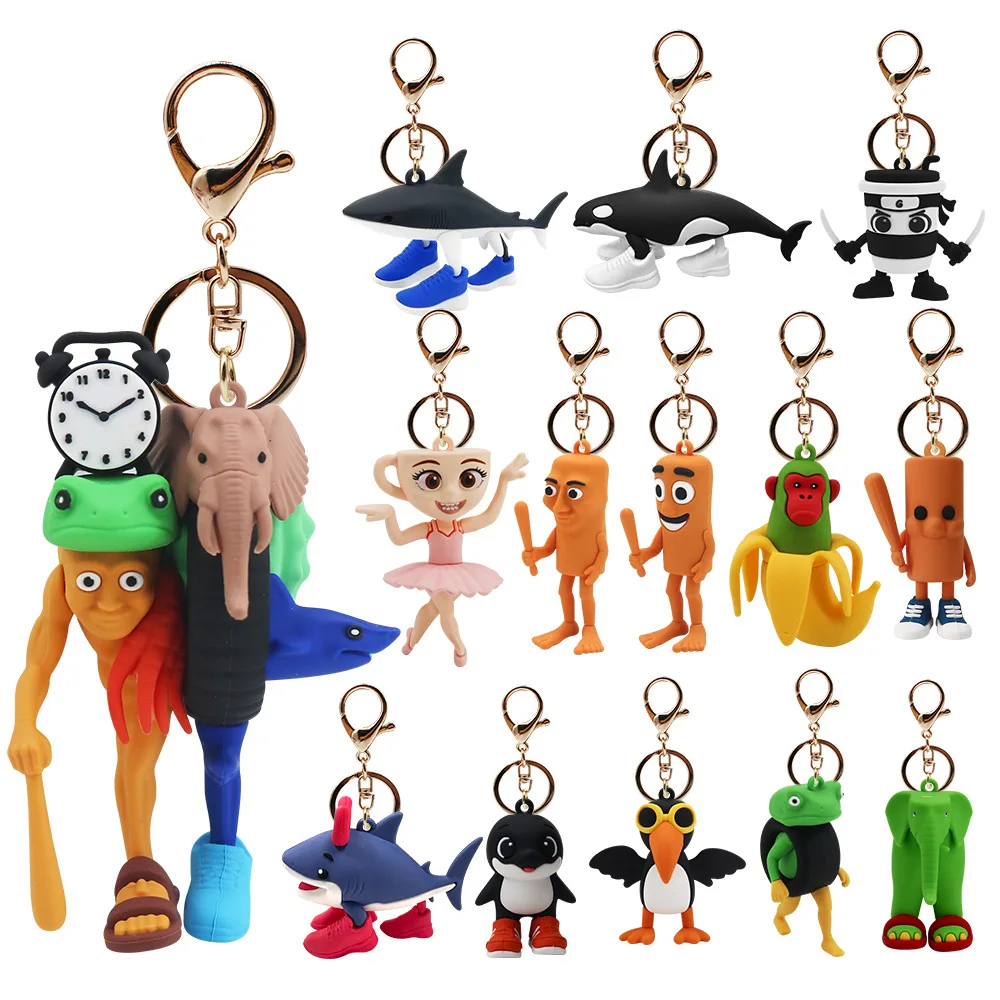 

Креативный итальянский брелок Brainrot Animal Monster Fusion Edition Tungtung Sahur в стиле аниме Tralalero Tralala, забавный кулон, подарки