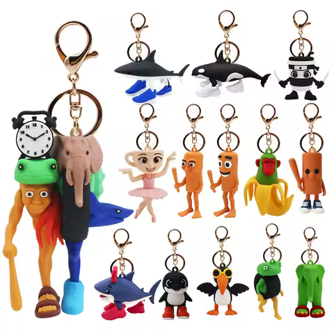 Creative Italian Brainrot Animal Monster Fusion Edition Tungtungtung Sahur Anime Keychain Tralalero Tralala Funny Pendant Gifts