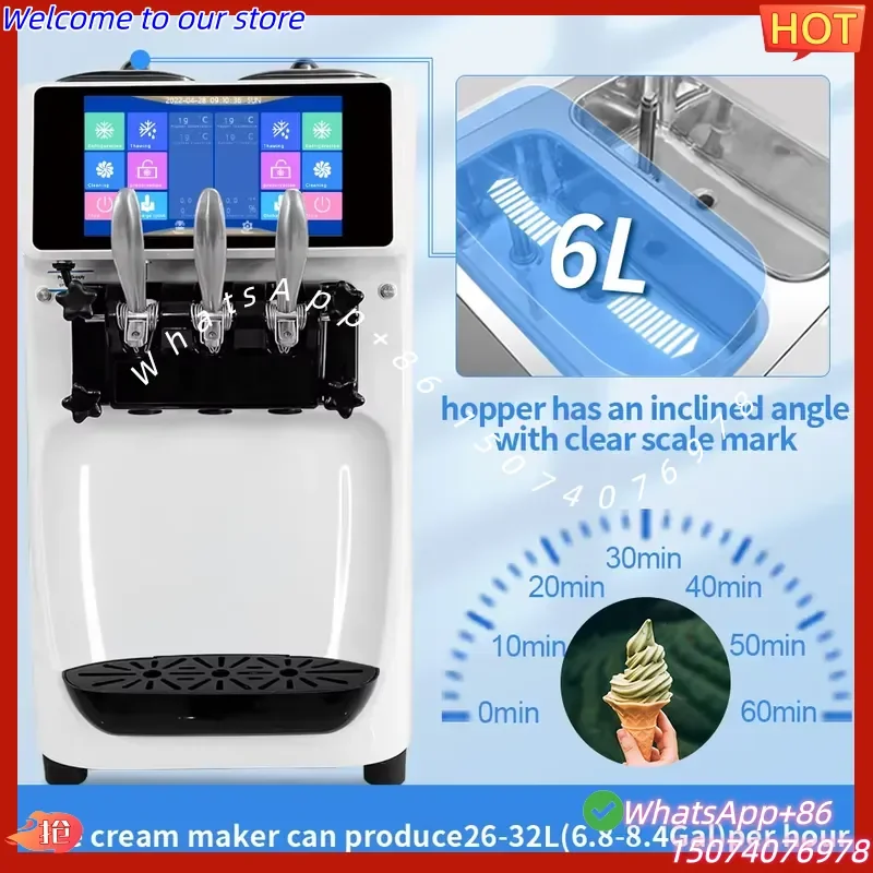 2026 Professional New Guangzhou Manufacture Big Capacity Heavy Soft Serve Ice Cream Yogurt Machine China