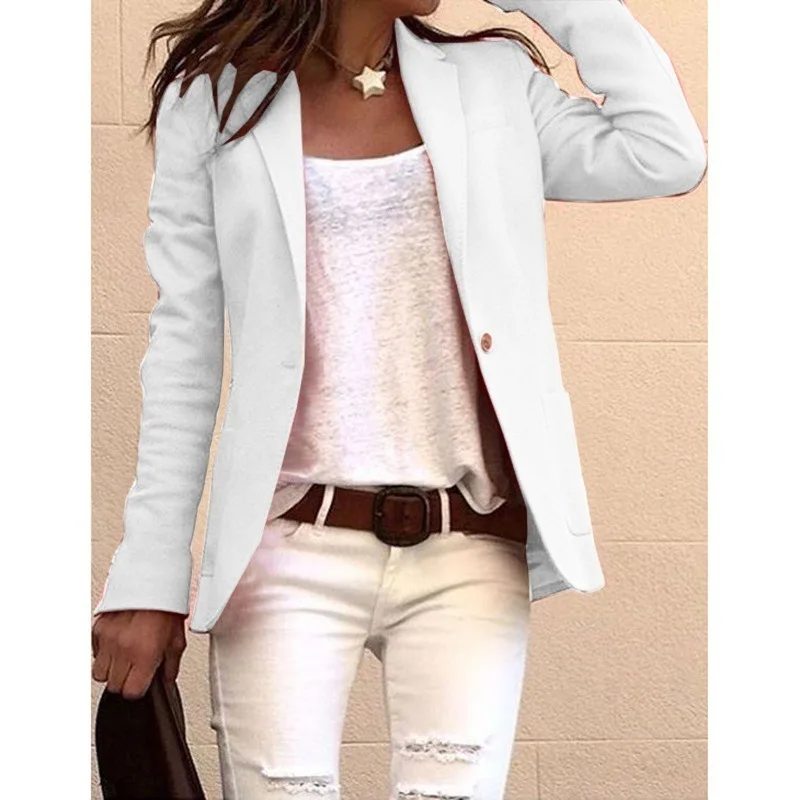 2026 new candy colored long sleeved small suit coat autumn women's fashion commuting style slim long sleeved jacket for women