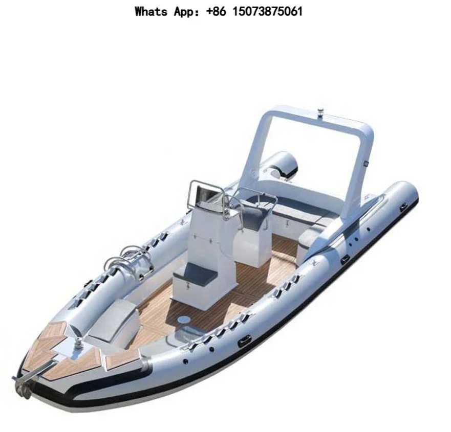 2024 Luxury 760  Patrol Rigid RIB Hypalon Fiberglass Inflatable Sailing Boat With Outboard Motor