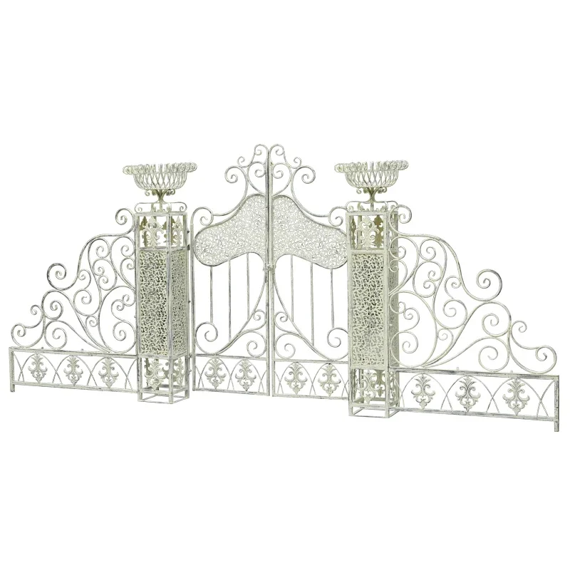 Foreign order retro old white courtyard entrance outdoor rust-proof plant climbing vine decorative flower stand