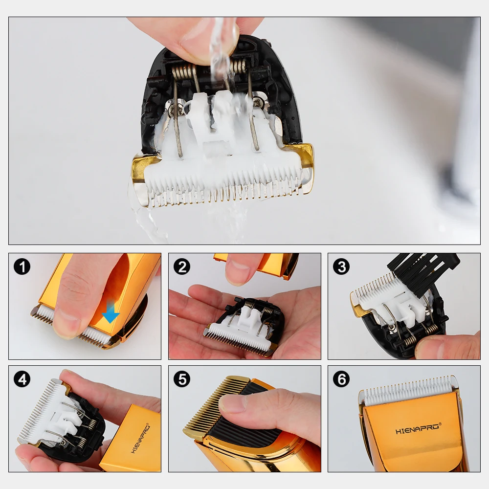 ماكينة حلاقة hien Pro-Barber مع شاشة LCD ، التيتانيوم ، الفولاذ ، شفرة السيراميك ، ماكينة قص اللحية الاحترافية ، الحلاقة ، ماكينة قص الشعر