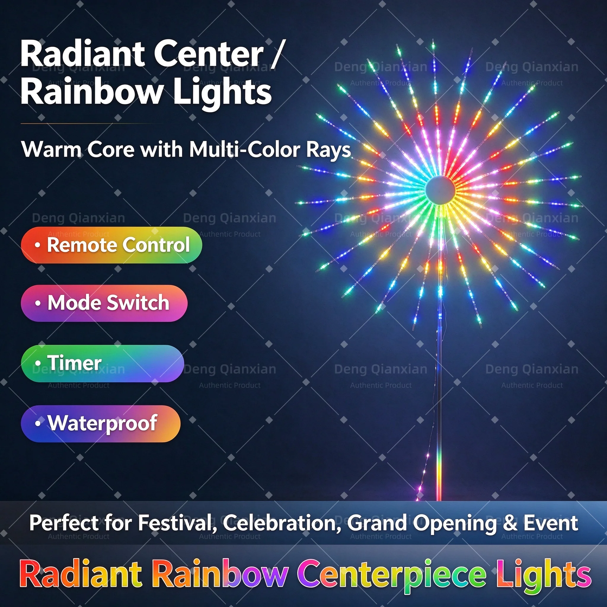 2026 New Year Firework Lights, RGB Sound Activated Music Sync, Waterproof APP Control Outdoor Holiday Party Decoration Lights