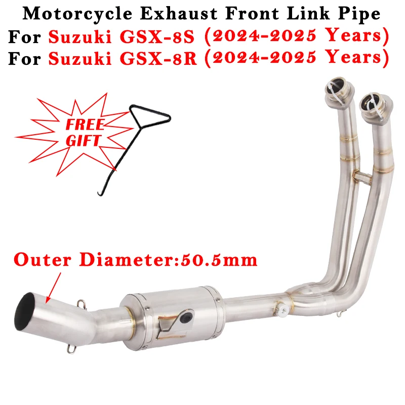 

Мотоциклетная выхлопная система: модифицированный глушитель 51 мм, передняя соединительная труба, накладной тип для SUZUKI GSX-8S GSX-8R GSX 8R 8S 2024 2025