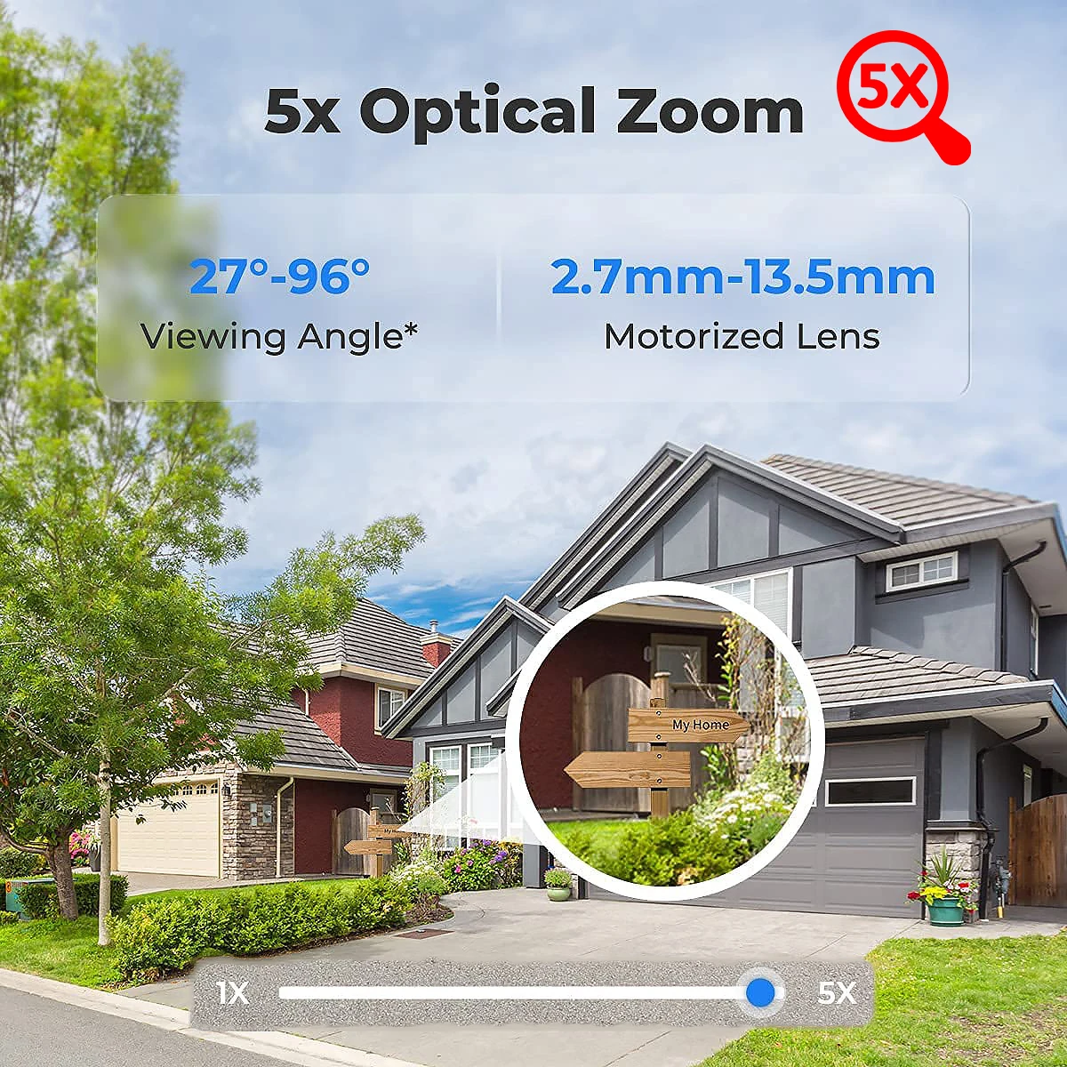 5MP 5X Optical Zoom WiFi PTZ IP Camera Outdoor Security Cameras Humanoid Detect Auto Tracking 2-Way Talk Onvif CCTV Camera Camhi