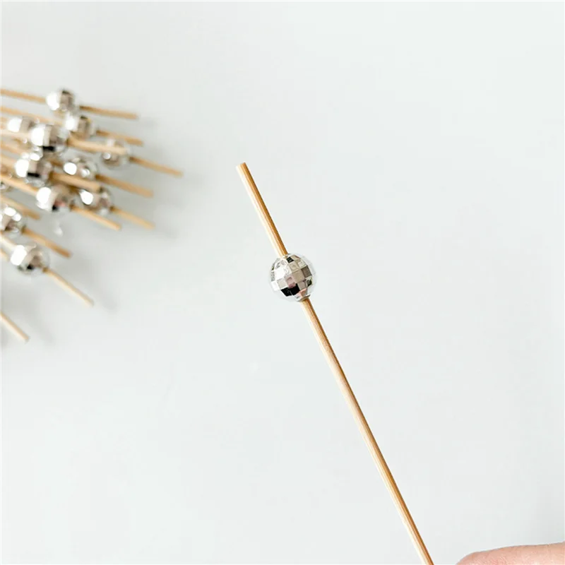 75STO-200X ديسكو الكرة المسواك الزخرفية للمقبلات ، أسياخ الخيزران الفاخرة للمقبلات المشروبات ديسكو زينة الحفلات #4