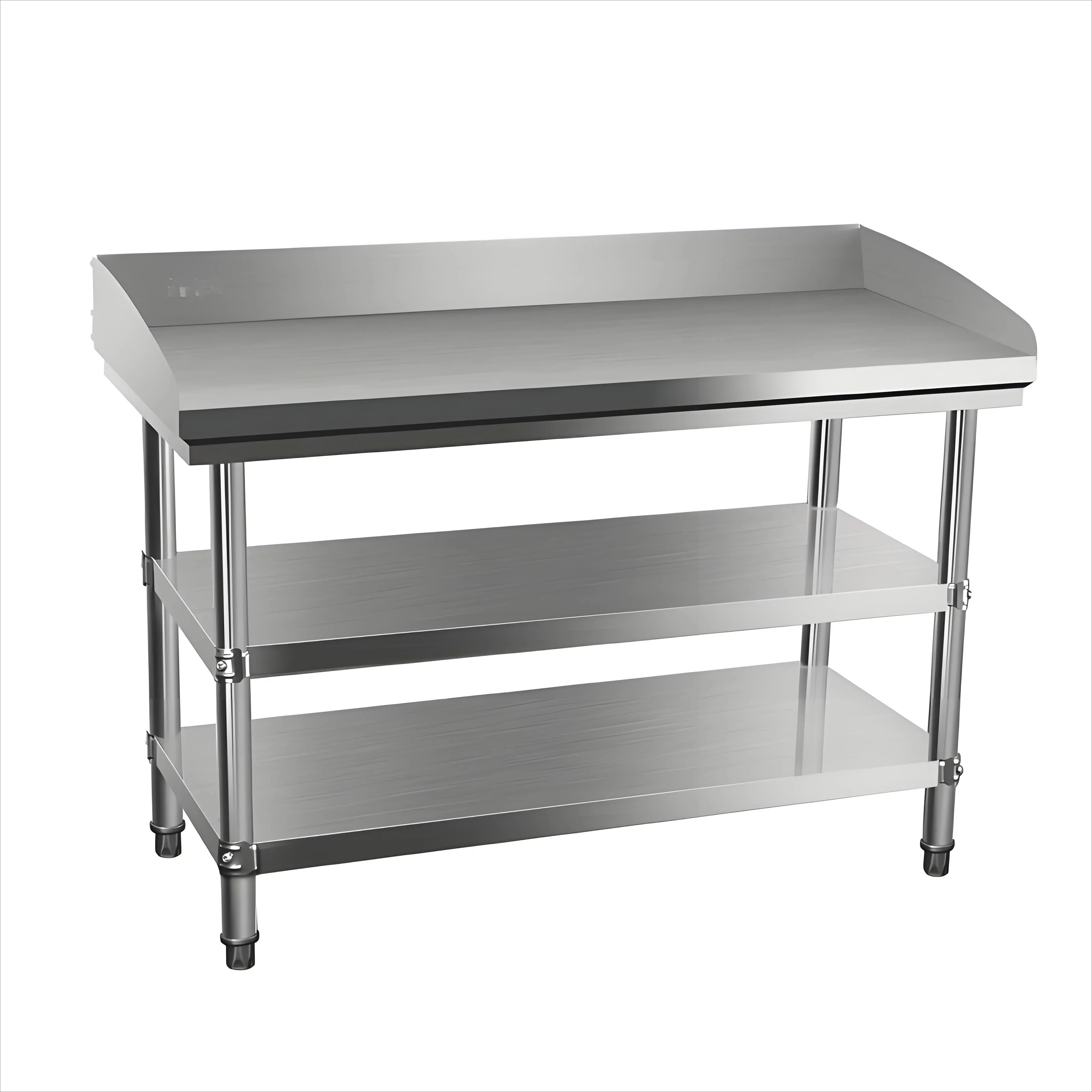

Commercial Kitchen Workbench Stainless Steel with Backsplash Hotel Restaurant