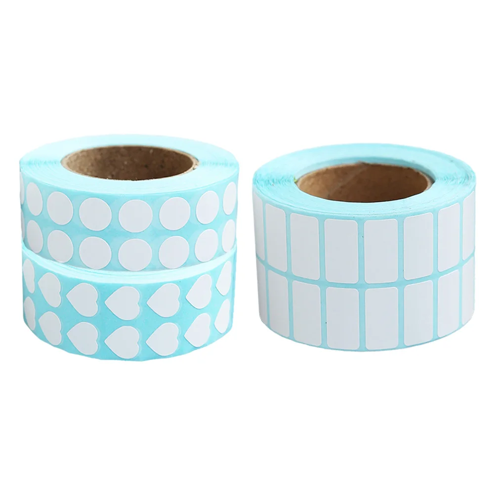 

3 Rolls Self-adhesive Label Blank Sticky Labels Stickers Small Name Tag Removable Note