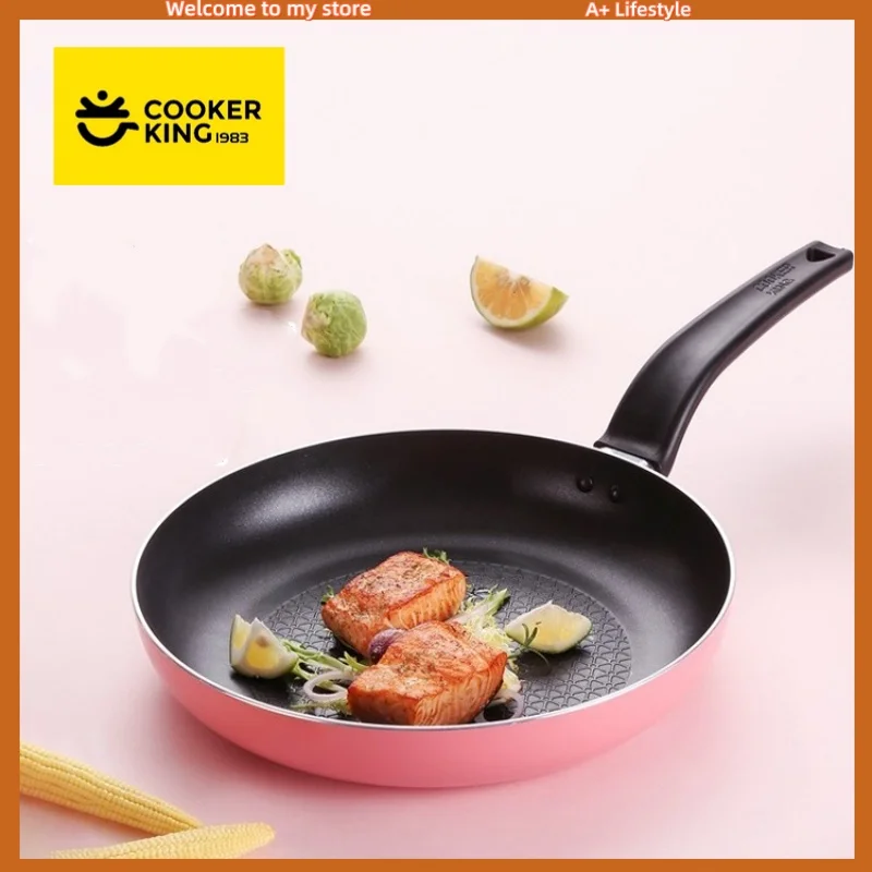 

COOKER KING Spot Goods 26cm/28cm Nonstick Frying Pan Saucepan Low-smoke Skillet Aluminum Alloy Frying Pan with Anti-scald Handle