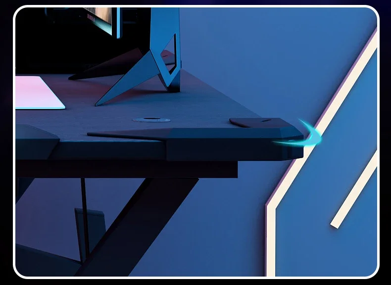 Mesa de carreras para ordenador de escritorio de PC para juegos, venta al por mayor de fábrica, con luces LED RGB, mesa de juegos para silla de escritorio gamer