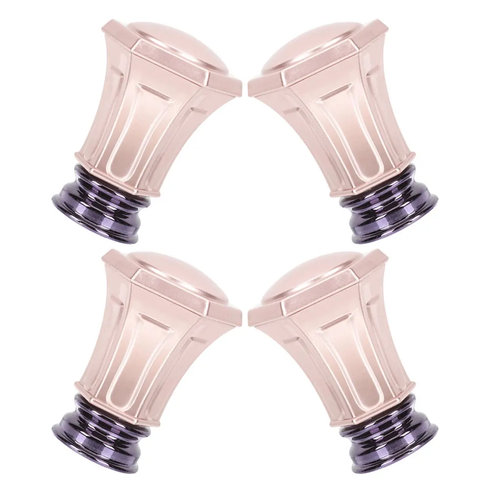 

4 PCS Curtain Rail Decorative Ends Finial Caps Rods for Windows Classic Pole Finials Aluminum Alloy Drapery