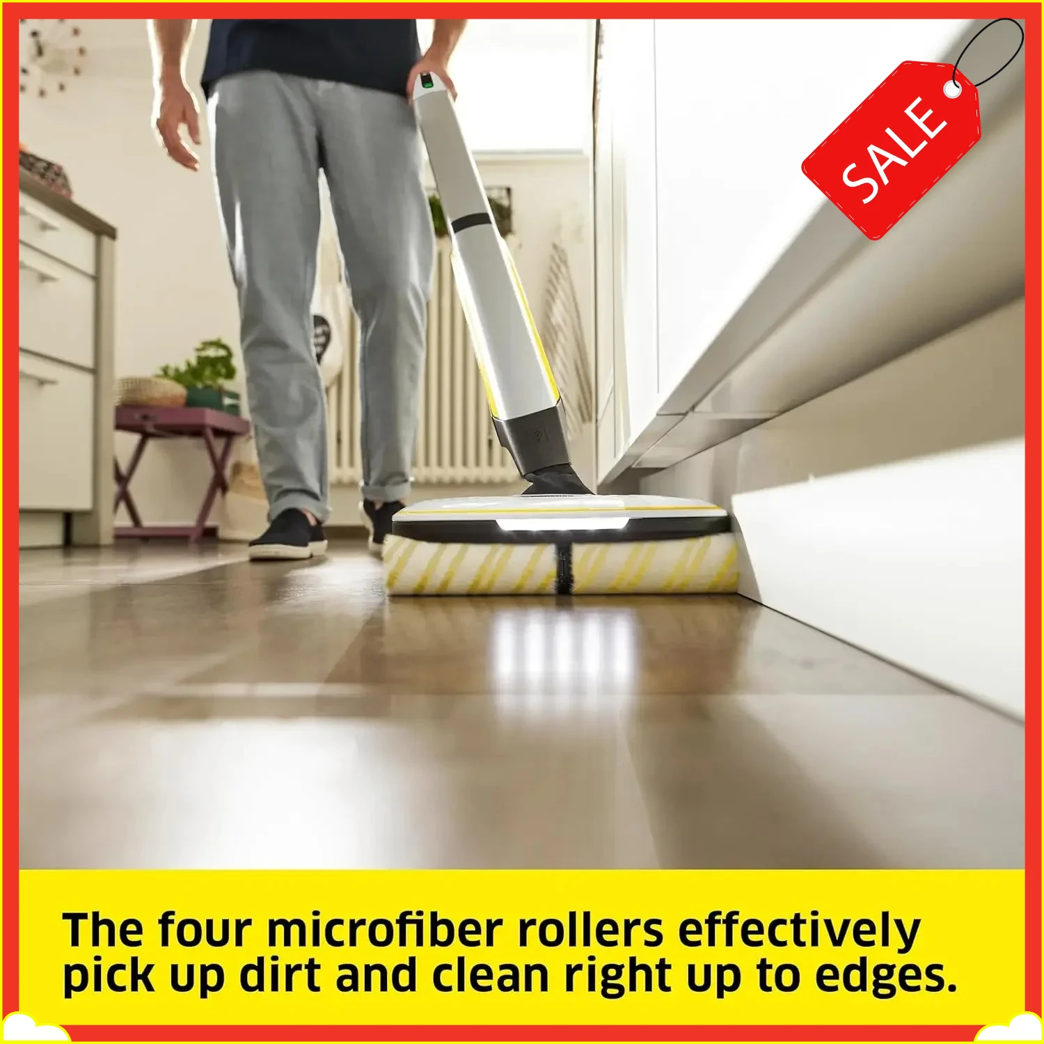 

Бестселлер FC 7: Электрический беспроводной очиститель полов, швабра для дезинфекции твердых покрытий – идеально подходит для ламината, дерева, плитки, LVT, винила