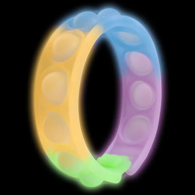 Push Bubble Bracelet Fidget Sensory Toy Color Change Toys Pack for Kids Adults Rainbow Anti-Anxiety Toy Office Stress Relief Toy