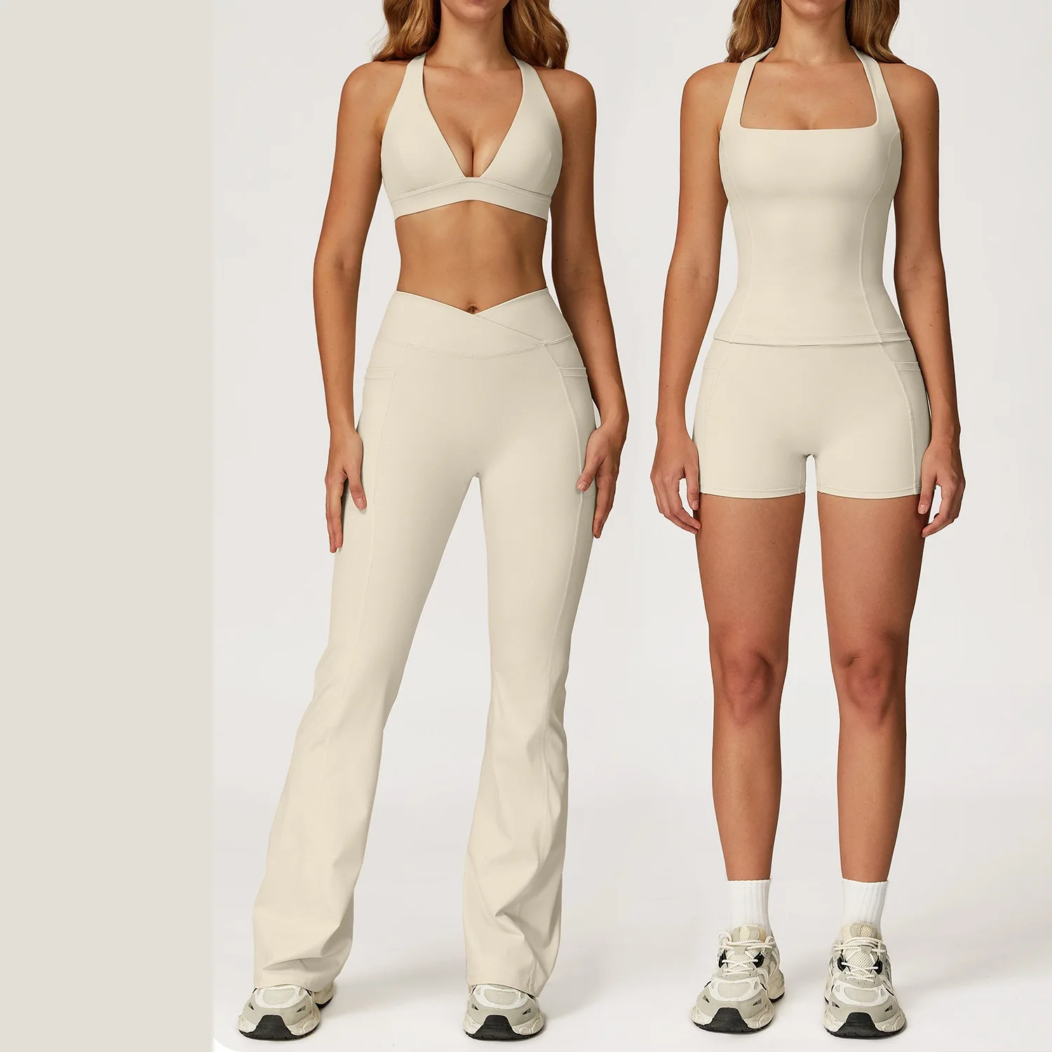 

Женский спортивный костюм из 2 предметов, комплект для йоги, одежда для тренировок в тренажерном зале для женщин, бюстгальтер пуш-ап, леггинсы с высокой талией, сексуальная спортивная одежда для бега для фитнеса