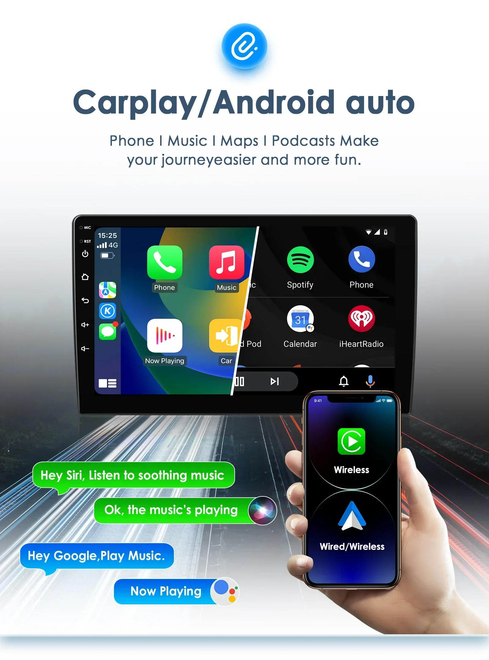 Hizpo CarPlay Android 14 Auto Radio for For Audi A4 B6 B7 S4 RS4 1999-2008 Seat Exeo 4G Car Multimedia GPS 2din Autoradio System