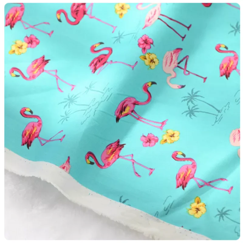 

Flamingo Print Polyester Cotton Fabric, Handmade DIY Bag Garment Cloth Material, CR-179