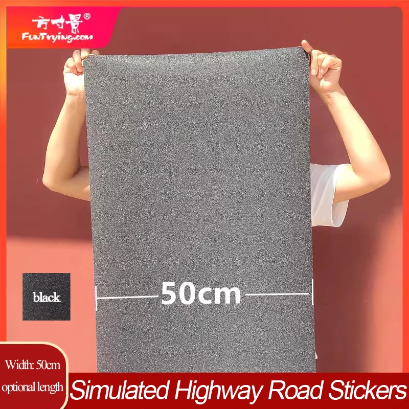 

Big Size 50cm width Grey Black Model Railway Road Tape With Back Adhesive Model Interstate Road Train Railway Landscape Layout