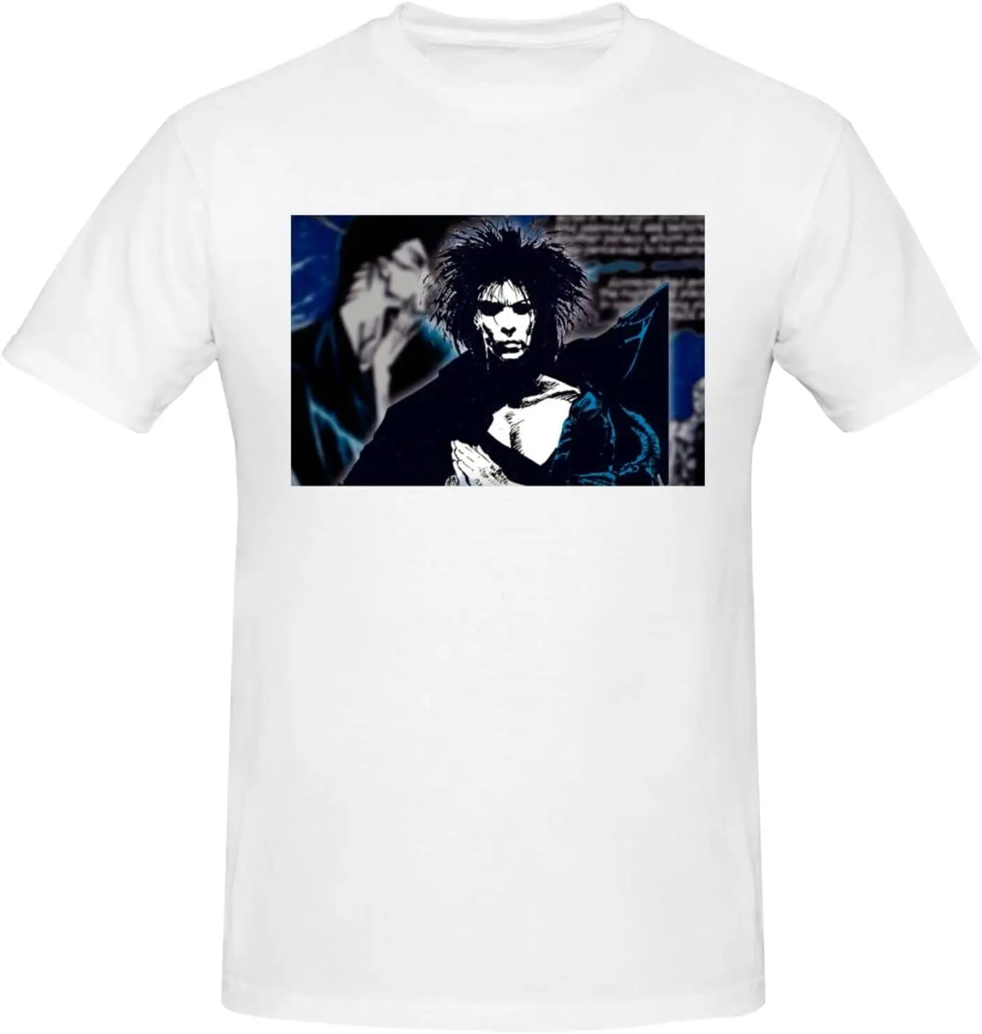 Neil Gaiman Men's Short Sleeve Graphic T-Shirts Casual Novelty Cotton Crewneck Tees Black