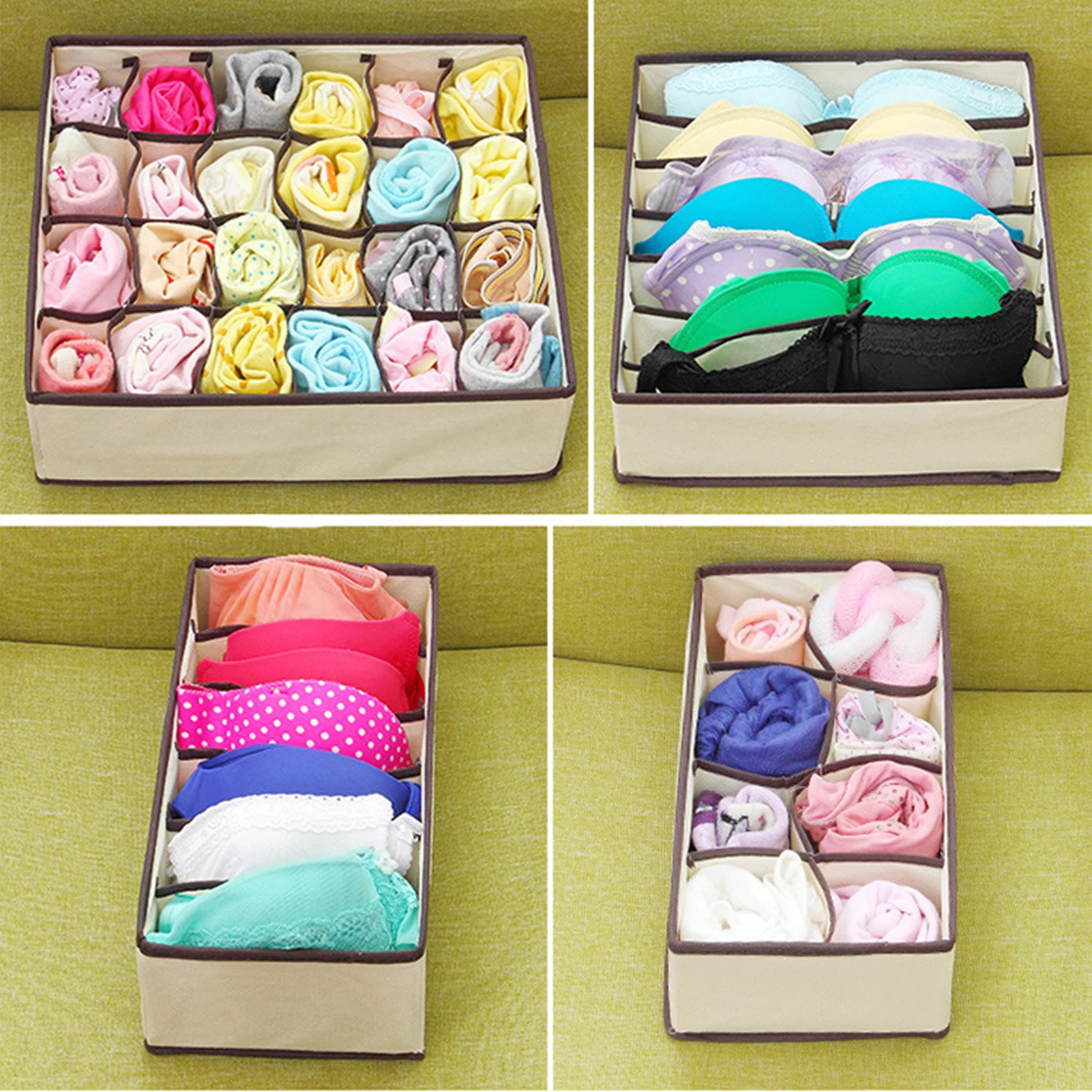 

Simple Household Cloth Storage Box Dustproof Multi Compartment Cloth Organiser For Underwear Bra