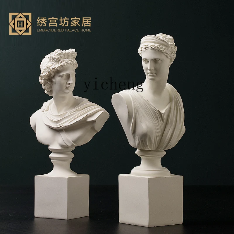 ZK Nordic abstract plaster statue small ornament artistic figure office creative home accessories