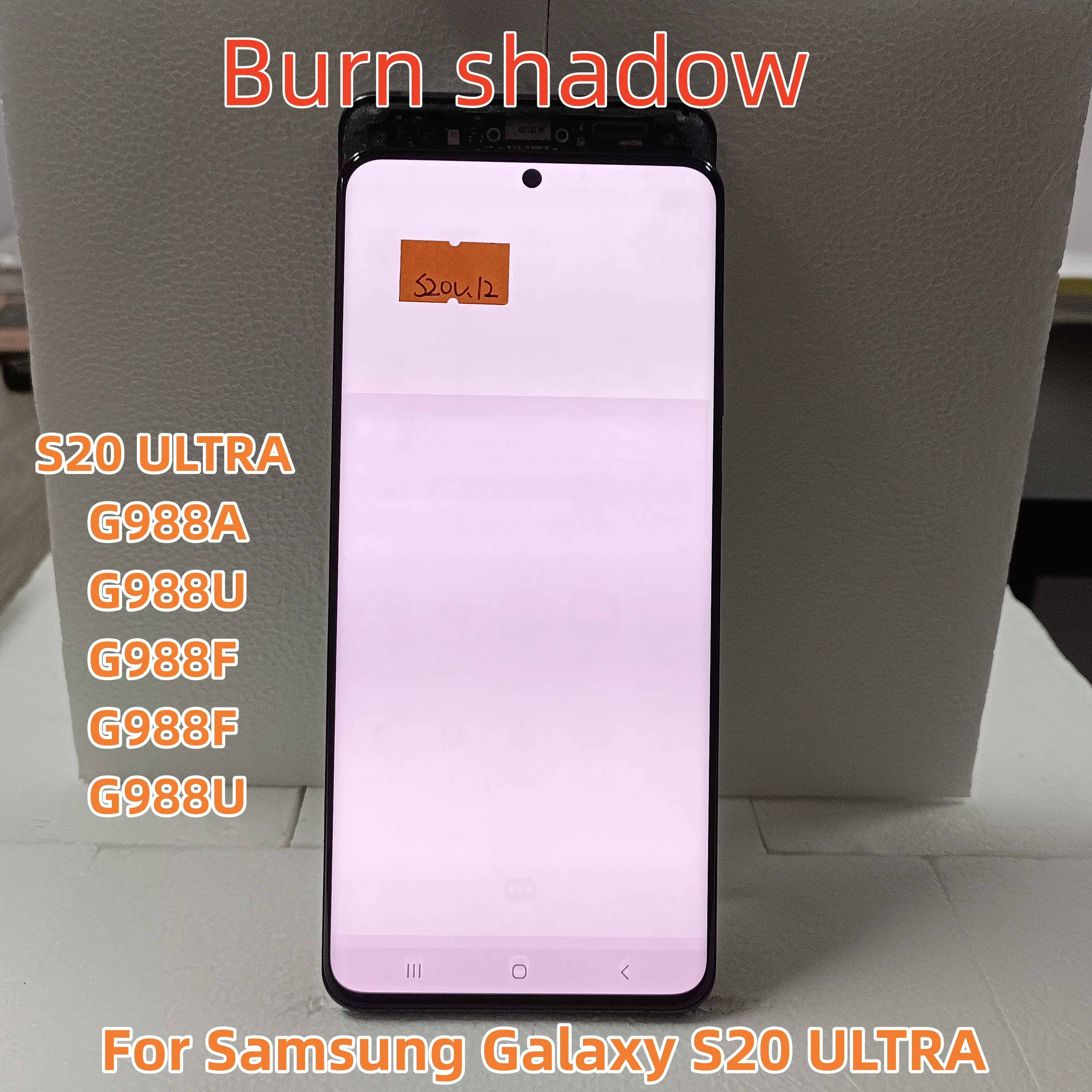 

6.9''100% Test AMOLED Lcd For S20U Display Touch Screen Digitizer Assembly With Defect For Samsung Galaxy S20 Ultra G988 G988f