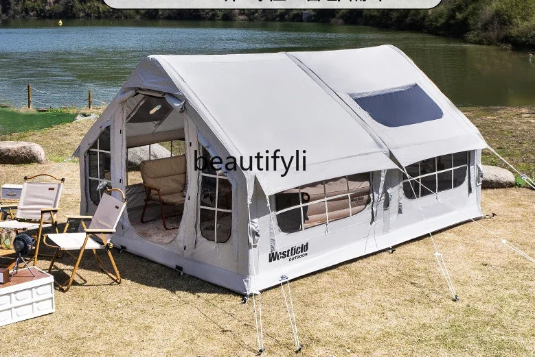 Outdoor Inflatable Tent 6-8 People Automatic Large Space Two Rooms One Hall Picnic Tent