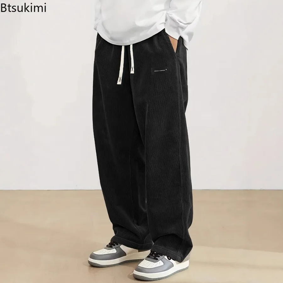 جديد الرجال السراويل غير رسمية مريحة الربيع والخريف نمط جديد فضفاض صالح المخملية النسيج بلون فضفاض السراويل الطويلة للرجال #4