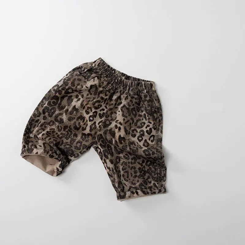 

2025 Autumn New Children Leopard Trousers Baby Boys Cotton Casual Pants Toddler Girls Harem Pants Fashion Kids Clothes