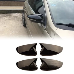 OX Horn Styling Gloss Black Carbon Side Mirror Cover Car Rearview Mirror Caps For VW JETTA MK6 Passat B7 Scirocco Beetle CC Eos