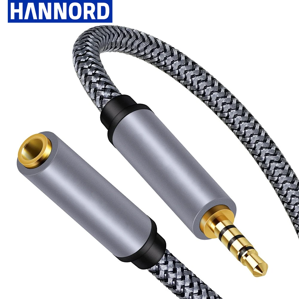 Hannord 3.5mm przedłużacz Audio 1m/1.5m/2m/3m/5m/8m/10m Jack męski na żeński kabel słuchawkowy Jack Aux kabel dla iPhone Xiaomi