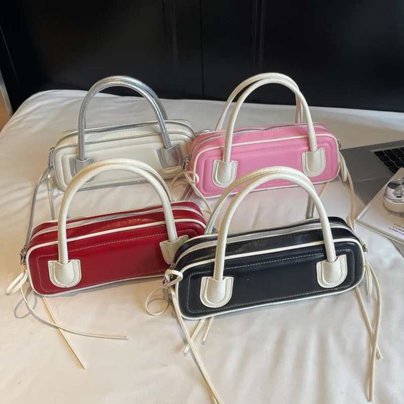 

Brand Boston Handbag Pillow Travel Bag For Women High Quality Pu Leather Shoulder Crossbody Bag Red Black Tote bolsa feminina