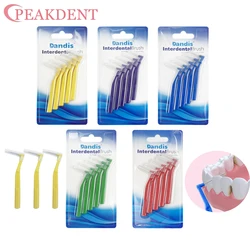 5pc/set Interdental Brush Dental Oral Hygiene L-shaped Microbrush Mini Brush With Dust Cover for Orthodontic Clean Between Teeth