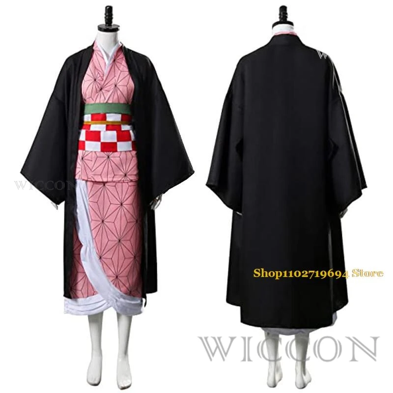 Nezuko Cosplay  Kamado Nezuko Cosplay Costume Anime  Uniform Adult Kids Halloween Clothes for Women image 3