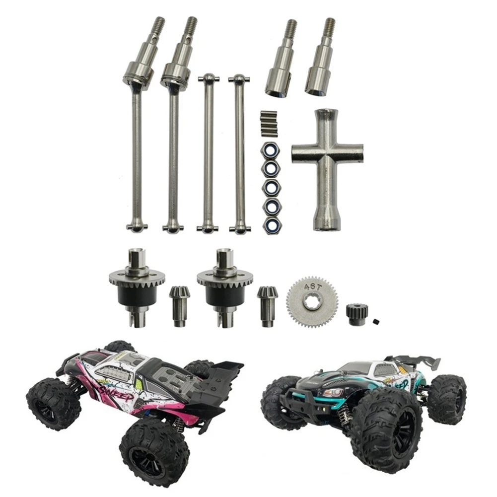 Metalowy mechanizm różnicowy i zestaw wału napędowego do SCY 16101 16102 16103 16201 Pro 1/16 bezszczotkowy RC Car upgrade Parts