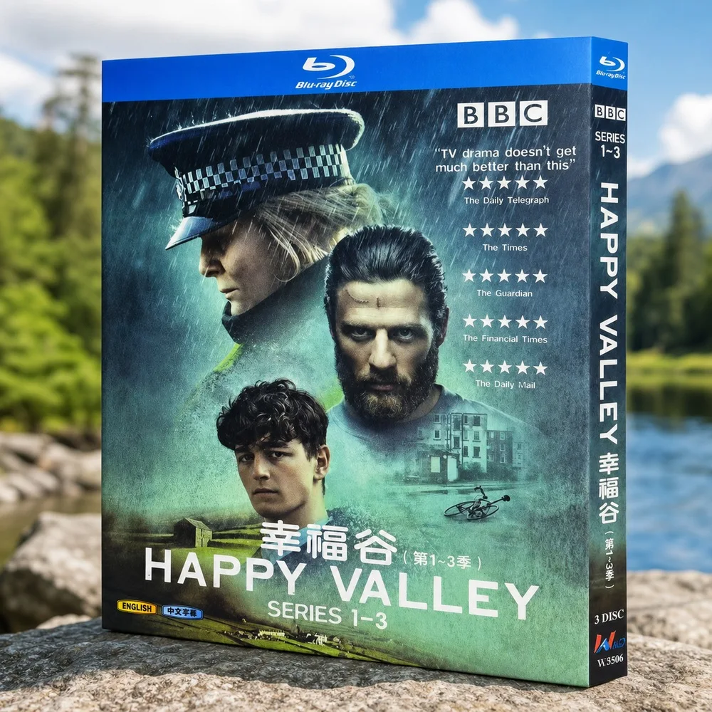 Blu-ray Ultra HD British TV Series Happy Valley Seasons 1–3 Box Set with English and Traditional Chinese Subtitles