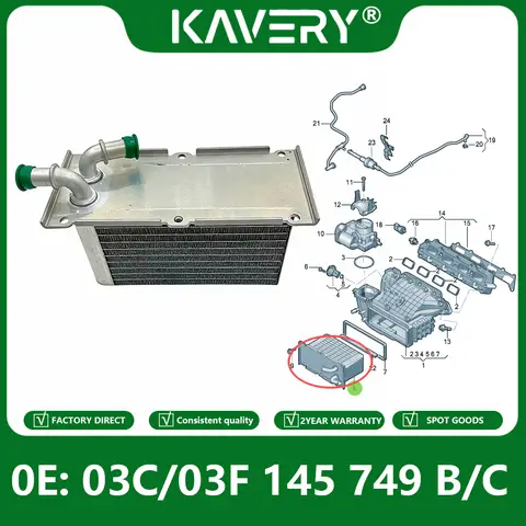 KAVERY For 1pc 03C145749B Aluminium Intercooler Fit A1 A3 VW Golf Jetta Passat Skoda Seat 1.4TSI CAXA 03F145749B Car Accessories