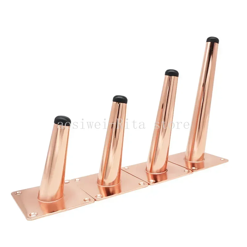 

4Pcs Luxury Rose Gold Legs Furniture Metal Sofa TV Cabinet Feet Bathroom Cabinet Bed Support Legs Coffee Table Replacement Legs