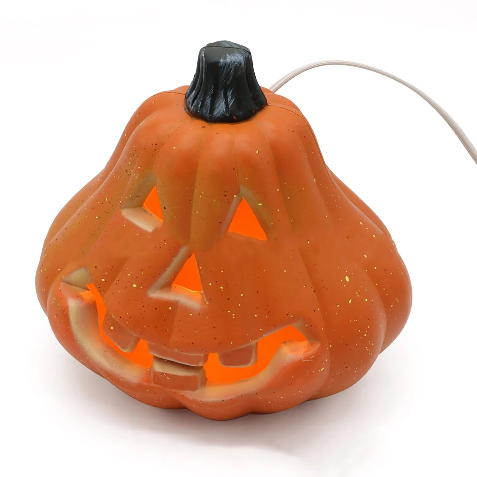 โคมไฟฟักทองฮาโลวีน ไฟ LED สีส้ม ตกแต่งฮาโลวีนสำหรับระเบียง ประตูหน้าบ้าน อุปกรณ์จัดงานปาร์ตี้