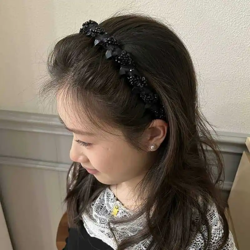 الرجعية الماس عقال الأسود مطرز ملفوفة عقال جديد رقيق عقال ضوء الفاخرة إكسسوارات فتيات