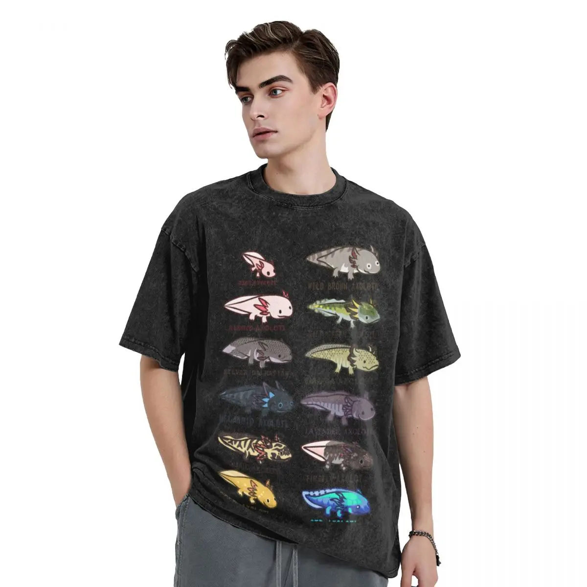 axolotl morphs and colors T-Shirt customs design your own designer shirts animal prinfor boys workout shirts for men