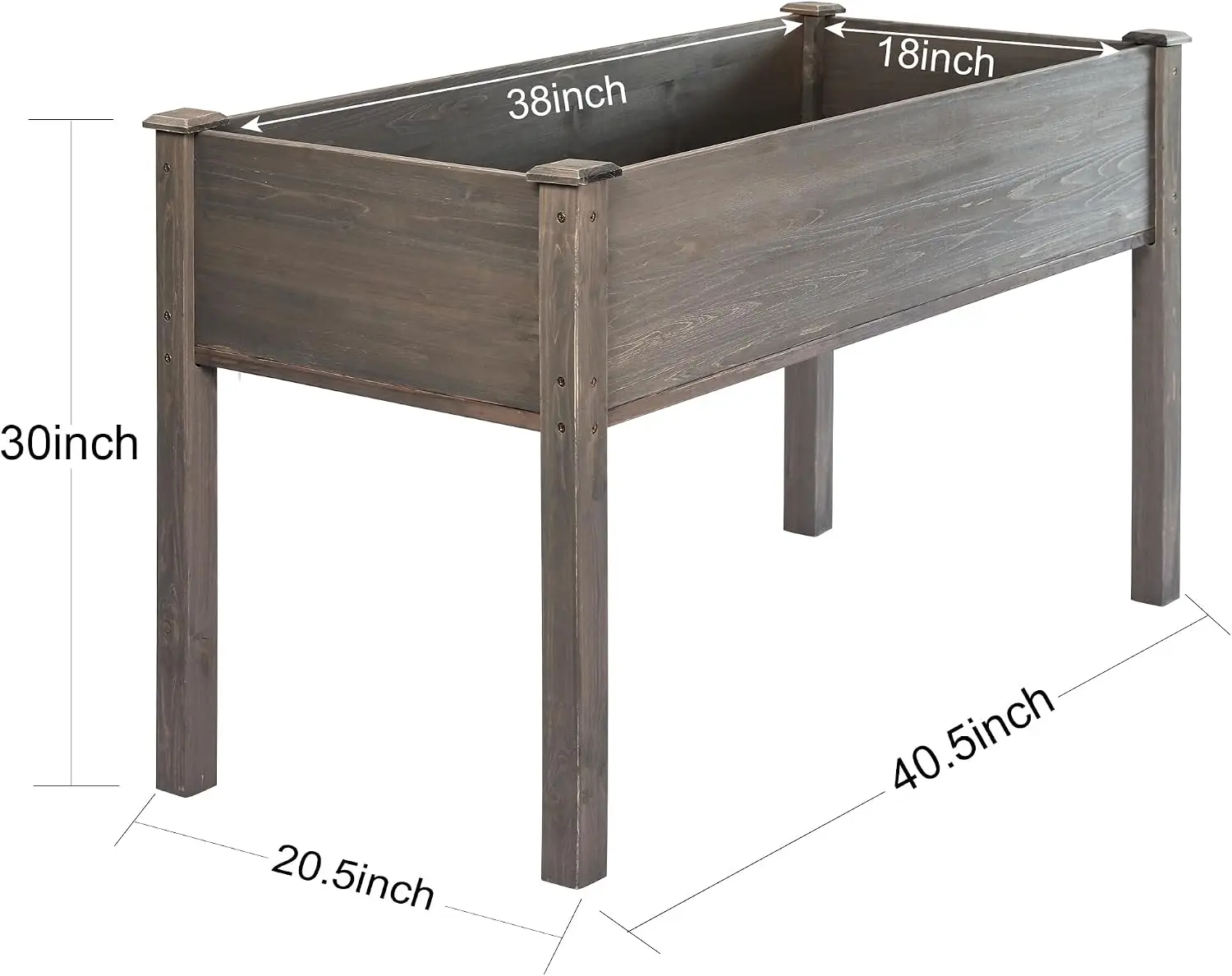 Raised Garden Bed Outdoor Planter Box with Legs for Herbs, Vegetables, Flowers, Great for Outdoor Patio, Yard and Deck, 220lb Capacity, Grey